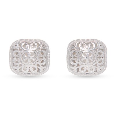 Vintage Style Filigree Cufflinks 925 Sterling Silver Handmade