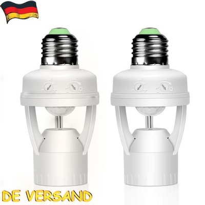 Lampenfassung mit PIR Bewegungssensor E26/E27 Fassung Bewegungsmelder Sensor DE