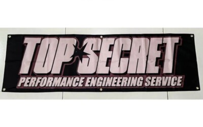 Top Secret Banner Werbebanner Flagge Garage