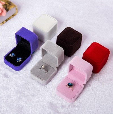 2Pcs Deluxe Classic VELVET Ring Earrings Presentation Jewelry Gift Box