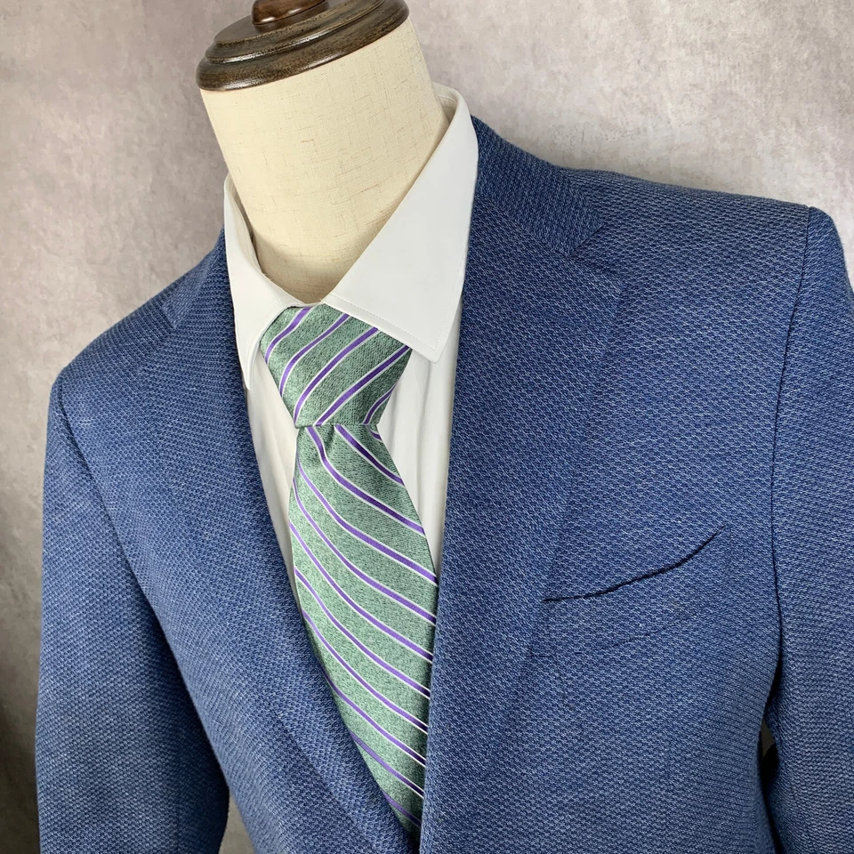 Corbata Stefano Ricci Hombre Rayas Verdes Hecha en Italia Seda Moderna Dapper 61’ Foto 2 de 4