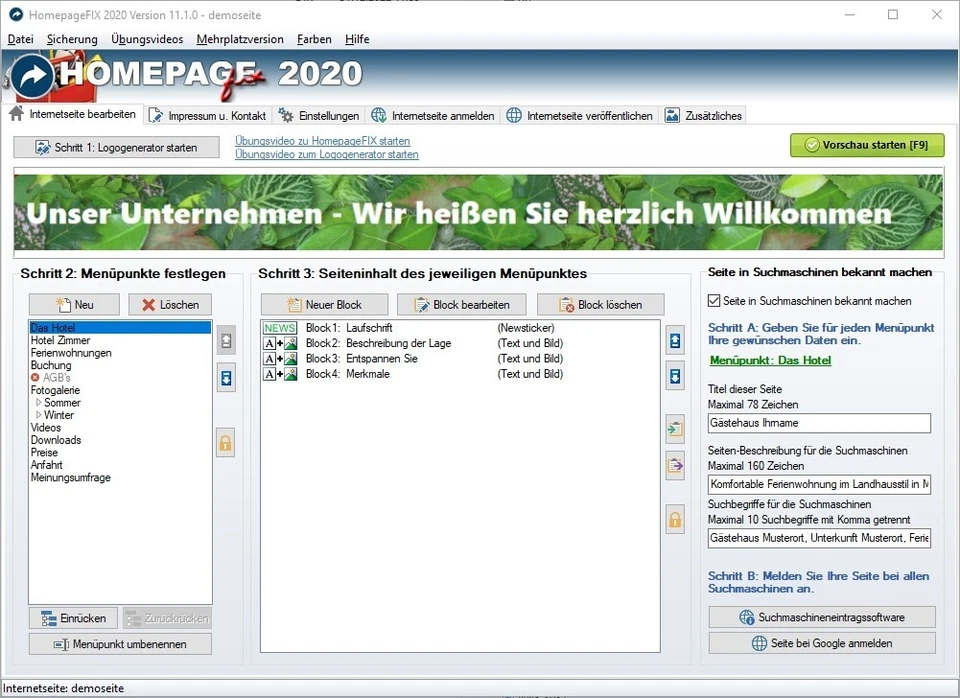 HomepageFIX - Homepage Software zum Homepage erstellen - DOWNLOAD VERSION - Bild 3 von 4