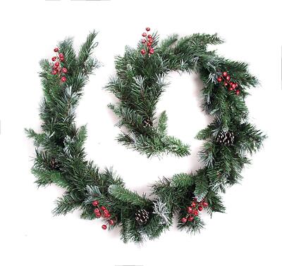 Beste künstliche 6 Fuß Deluxe mattierte Weihnachten Xmas Girlande, Tannenzapfen & Beeren
