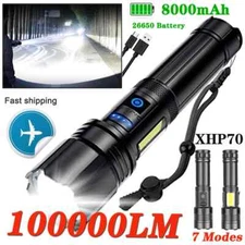 Rechargeable Super Bright Flashlight 7Modes High Lumens Tactical Flashlight