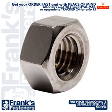 🇬🇧 M10 x 1mm FINE PITCH HEXAGON FULL NUTS HEX NUT A2 STAINLESS STEEL