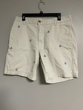 Men's Beige Chaps Flat Front Shorts Size 36 P