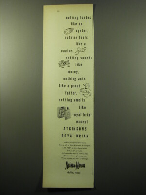 1950 Neiman-Marcus Atkinson's Royal Briar Cologne Advertisement