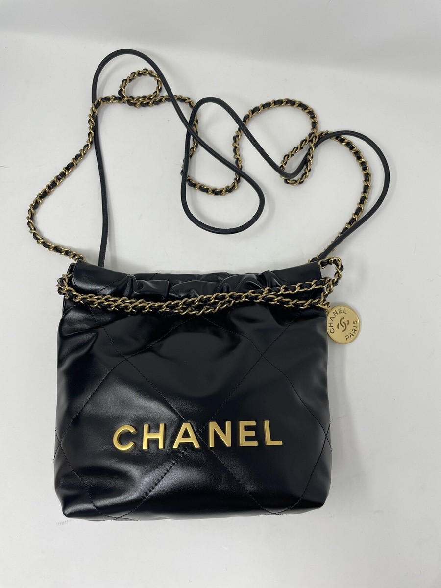 Chanel 22 Mini Bag Black NEW Hobo Tote Shopping Bag | eBay
