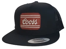 Coors Beer Patch on Yupoong Trucker Hat / YP Classic 6006 Black/Black
