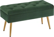 Storage Bench Modern Entryway Bench End of Bed Bench Ottoman Upholstered Velvet