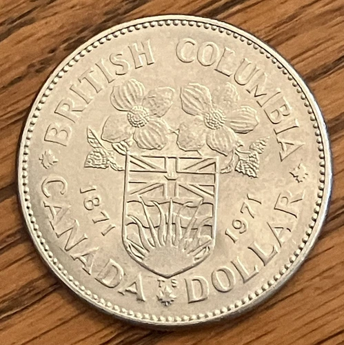 1971 BRITISH COLUMBIA Canada $1 one dollar coin **75% off combined shipping**