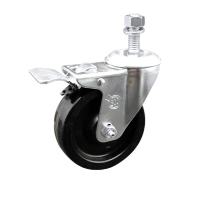 4 Inch Phenolic Swivel ½ Inch Threaded Stem Caster with Total Lock Brake SCC