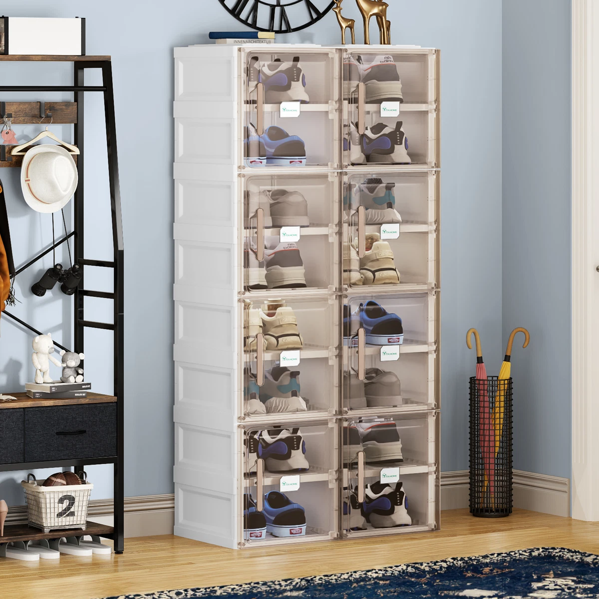 Stackable clearance shoe storage