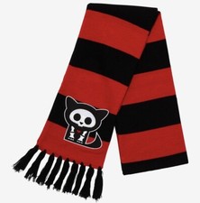 Skelanimals Kit Cat Striped Scarf Red Black  new with tags