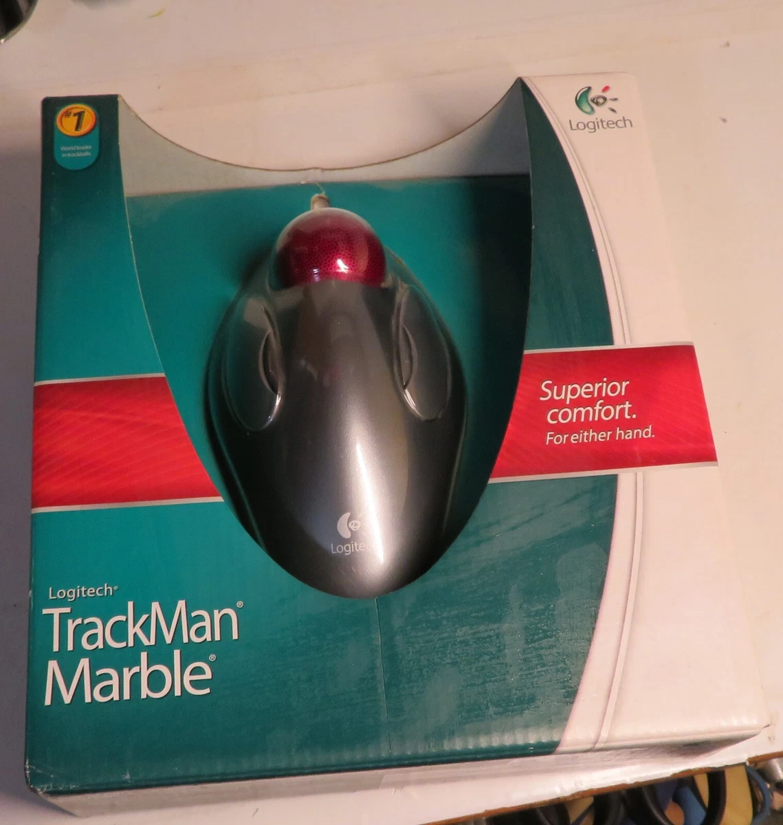 RARE Logitech Trackman Marble Trackball Mouse Wired New Old Stock 