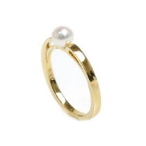 Anillo de perlas MIKIMOTO 6,6 mm oro amarillo K18/perla #4,25 (talla EE. UU.) 5,5 g para mujer Foto 2 de 4