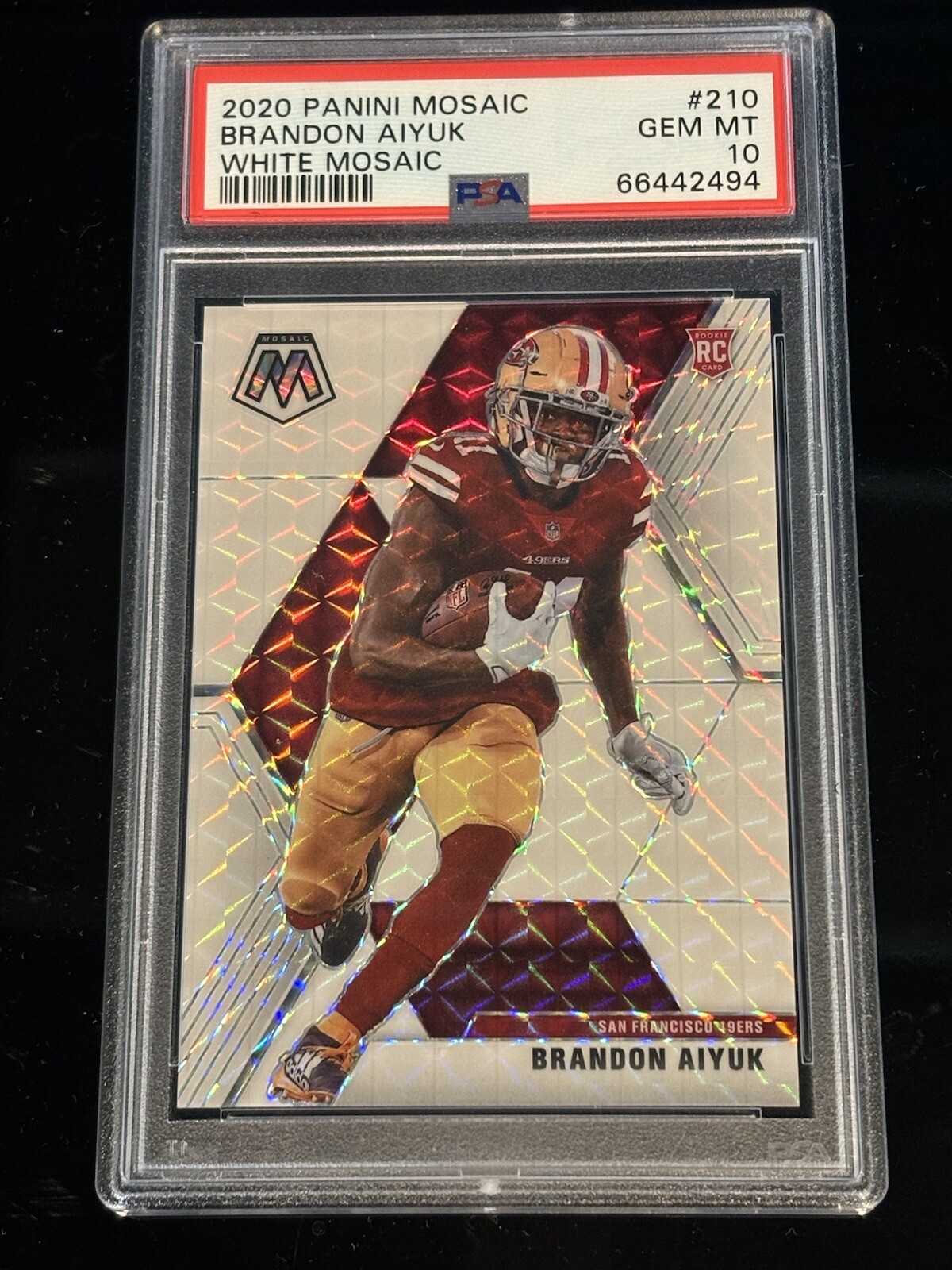 Brandon Aiyuk 2020 Panini Mosaic White /25 PSA 10 GEM MT 49ers SSP Low Pop