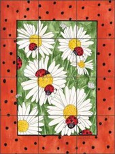 Ladybug Tile Backsplash Sara Mullen Daisy Flower Art Ceramic Mural SM081