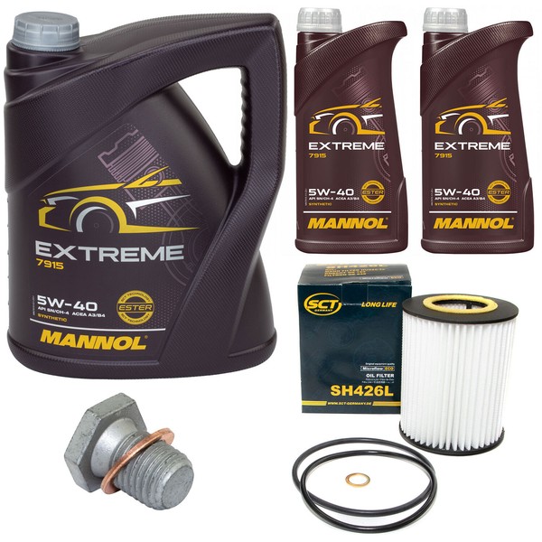 MotoröL Set Mannol Extreme 5W-40 7 Liter + ÖLfilter + Schraube FüR BMW X3 7Er-image