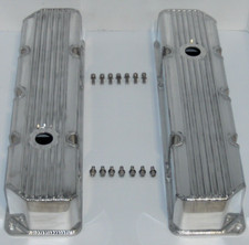 1976-87 Jeep Amc Pol Finned Fabricated Aluminum Valve Covers V8 304 360 390 401