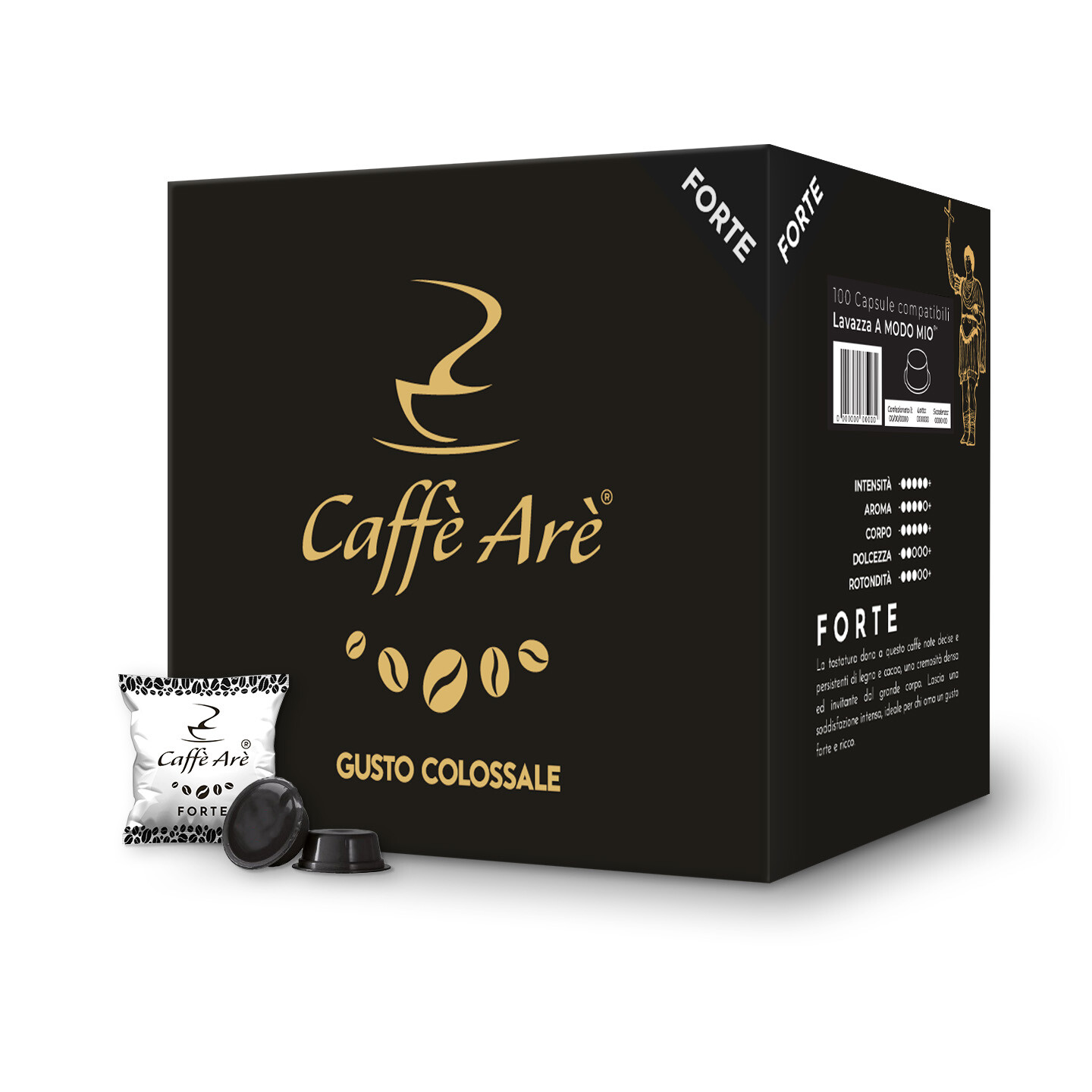 Arè Capsule Compatibili A Modo Mio Miscela Forte Confezione da 100 pezzi