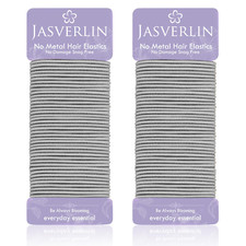 2MM Light Gray Hair Ties, No Slip Damage-Free Hair Elastics Ponytail Holders