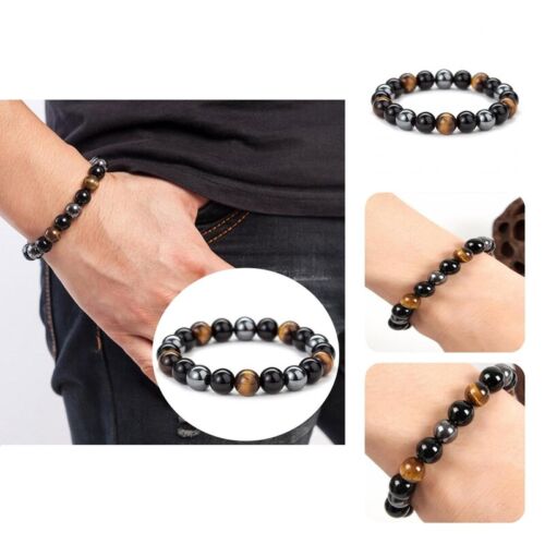 Bracelet Elastic Rope Simple Magnet Beads Unisex Bracelet Hand Decor - Picture 1 of 9