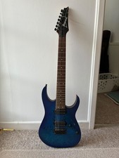 Ibanez RG7421PB-SBF 7 String Electric Guitar (Sapphire Blue Flat Poplar Burl)