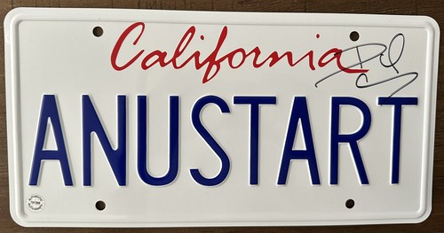 ANUSTART PLATE ARRESTED DEVELOPMENT TV PROP AUTOGRAPHED BY DAVID CROSS W/ COA