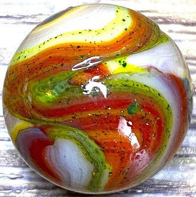 RED COLOR COMBINATION & AVENTURINE SWIRLED SHOOTER .71'' M625