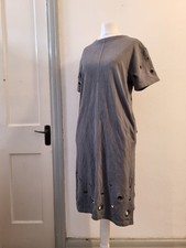Lab Label Women's Grey Eyelet T-Shirt Dress Size UK8
