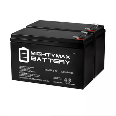 12-Volt 8AH SLA Replaces UB1280 NP8.5-12 PS-1280 GP1280 12-Volt BP8-12 - 2 Pack