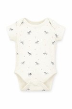 George Baby Babygrow One-Piece Size 0-3 Months Beige Geometric Short Sleeve