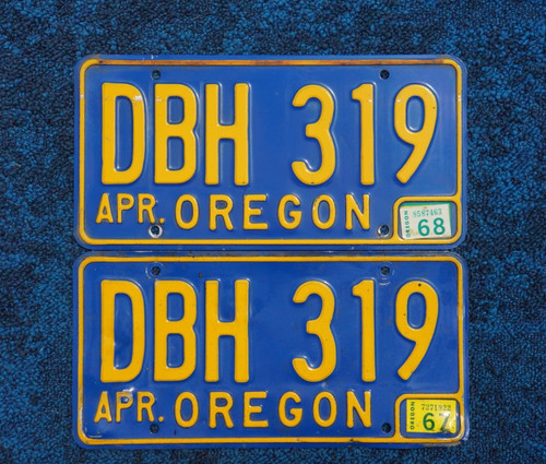 1967 1968 OREGON License Plate Plates PAIR / SET