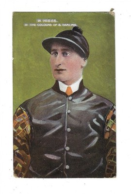1908 William ''Billy'' Higgs British Jockey Riding for Sam Darling Postcard 3379