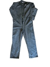 Vtg Red Kap Coveralls Mens 48 Blue Denim 100 Cotton Button Up USA Made Pockets