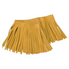 2 Yards Yellow PU Leather Fringe Trim for DIY Craft Sewing, 4 Inch 10cm Wide