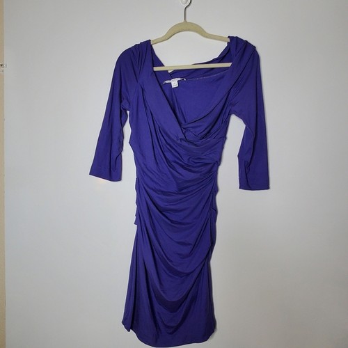Diane von Furstenberg Ruched Bentley Short Dress Purple Cocktail Party Size Med