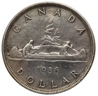 Canada silver 1 Dollar 1936 Voyageur