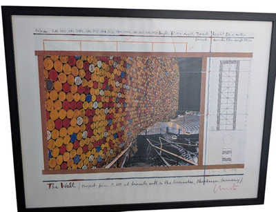Christo & Jeanne-Claude 1999 '' The WALL PROJECT '' Offset Print Poster Autograph