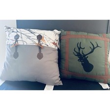 Deer decorative throw pillow square shapes. Set