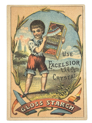 VICTORIAN TRADE CARD: 1880s Excelsior Starch Co - Laundry & Corn Starch -Indiana