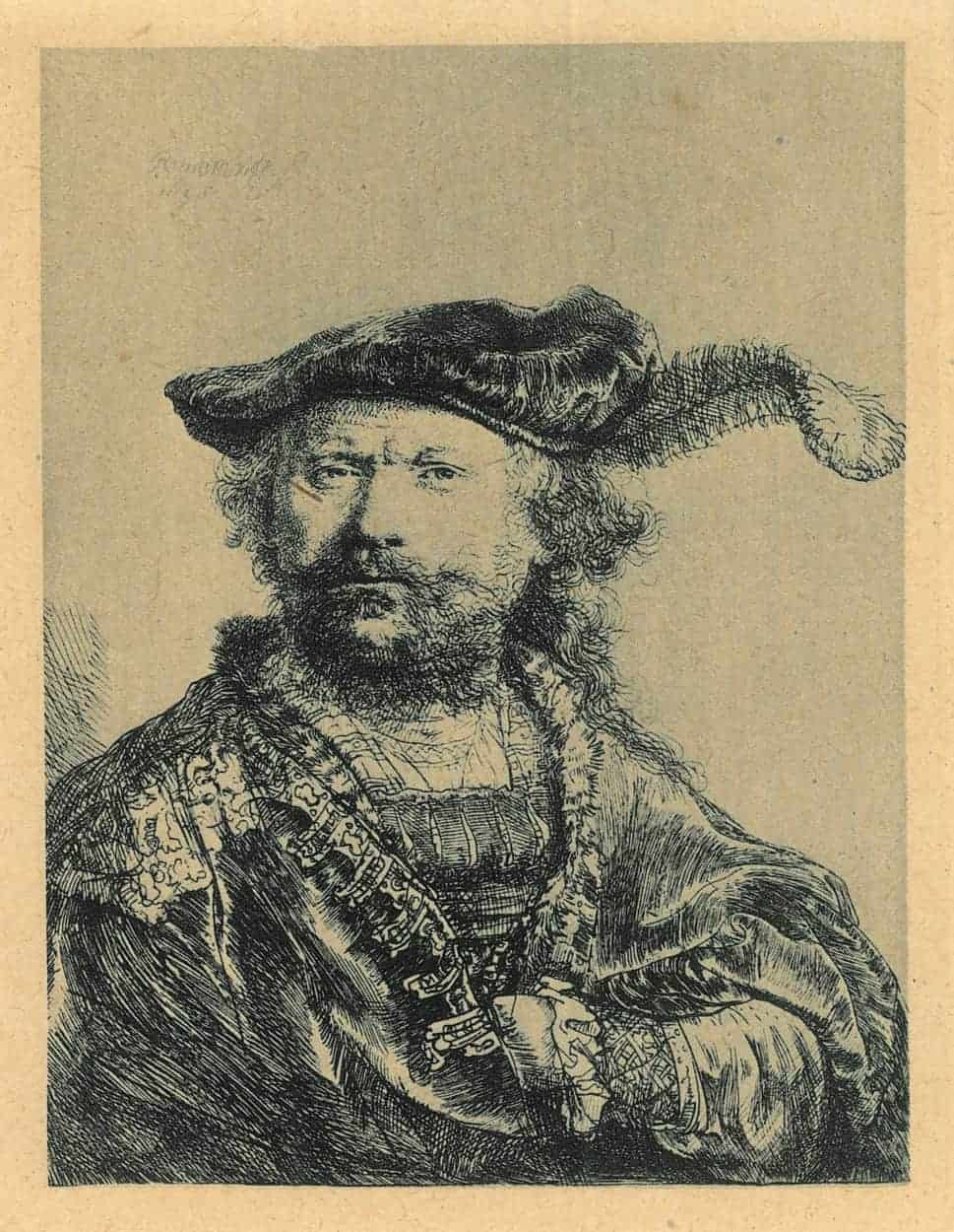 Self portrait in a velvet cap with plume
