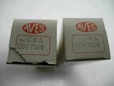 Lot of 2 Boxes New Old Stock AVES CWA 750W 120V Projection Lamp with Box