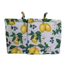 Yellow Lemons Fruit FoodieSummer Mother's Day Gift handmade potholders set of 2 