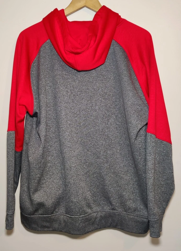 Sudadera con Capucha Detroit Red Wings Hockey NHL Para Hombre Talla Grande Roja y Gris Foto 3 de 3