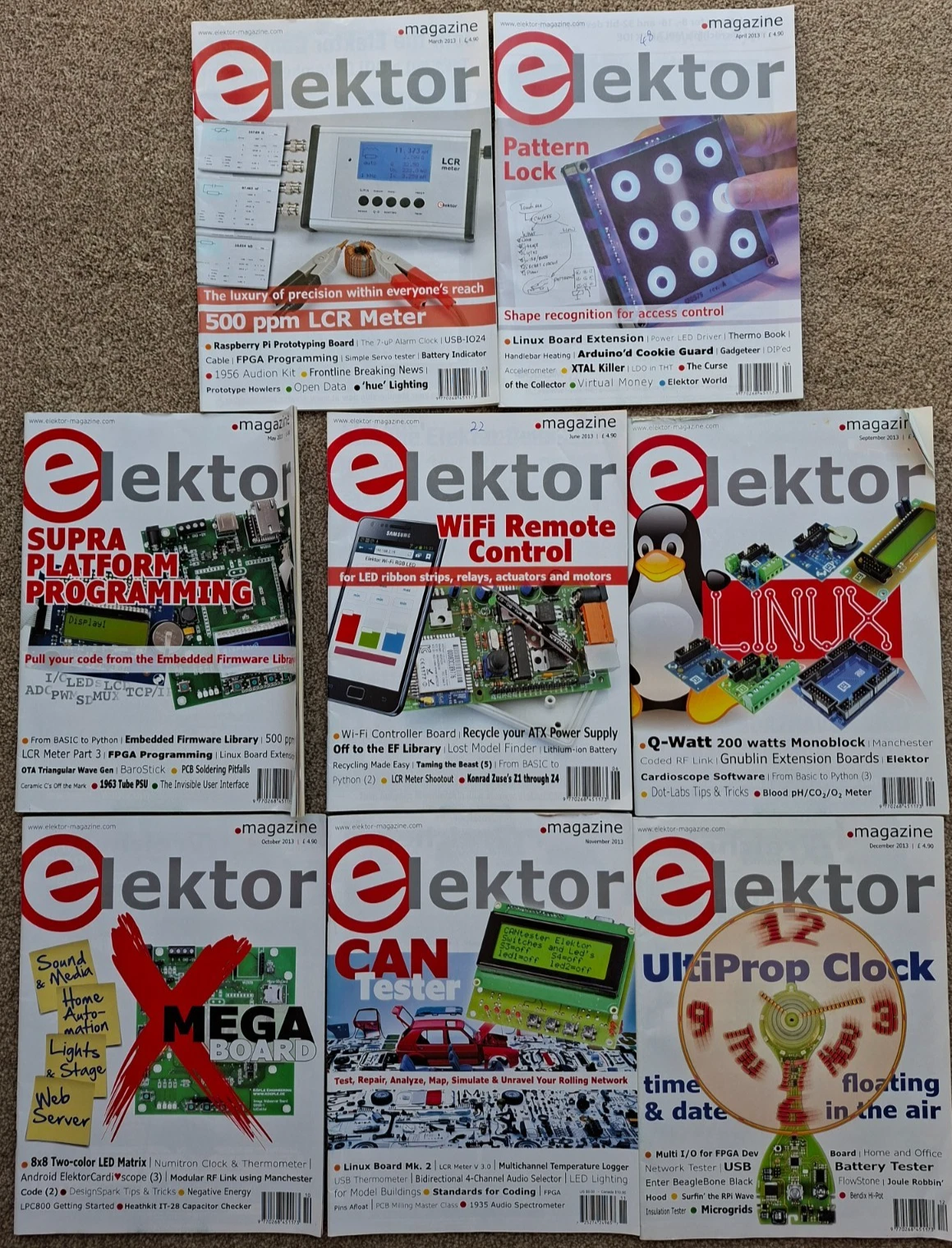 Elektor Magazine Bundle 8 Issues Mar-Dec 2013 Electronics Raspberry Pi Linux - Picture 1 of 4