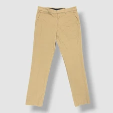 Perry Ellis Portfolio Men's Beige Solid Slim Flat Front Dress Pants Size 36W-30L