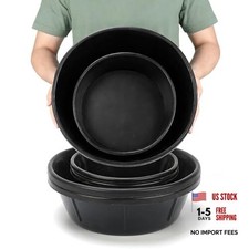4 Pcs Rubber Feed Pan 2 Gallon and 1 Gallon Horse Feed Bucket Utility Feed