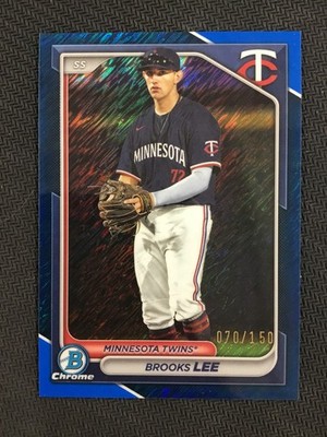 2024 Bowman #BCP-143 Brooks Lee Chrome Prospects Blue Shimmer Refractor /150